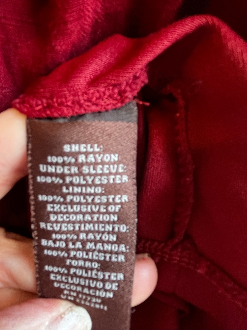 Knox Rose Burgundy Lace-Trim V-Neck Tunic Dress Large - Picture 8 of 8
